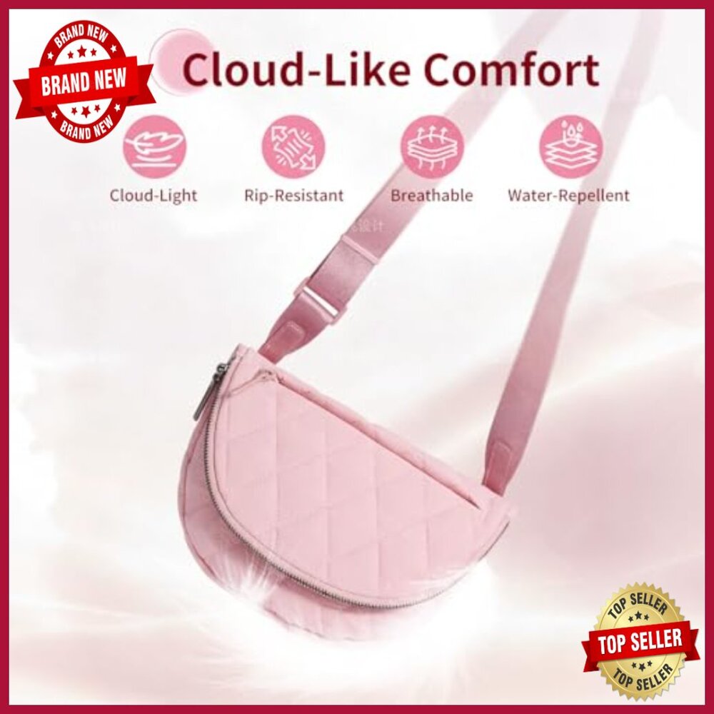 Medium Nylon Crescent Moon Shoulder Bag, Adjustable Strap, Foldable & Waterproof - Picture 4 of 7